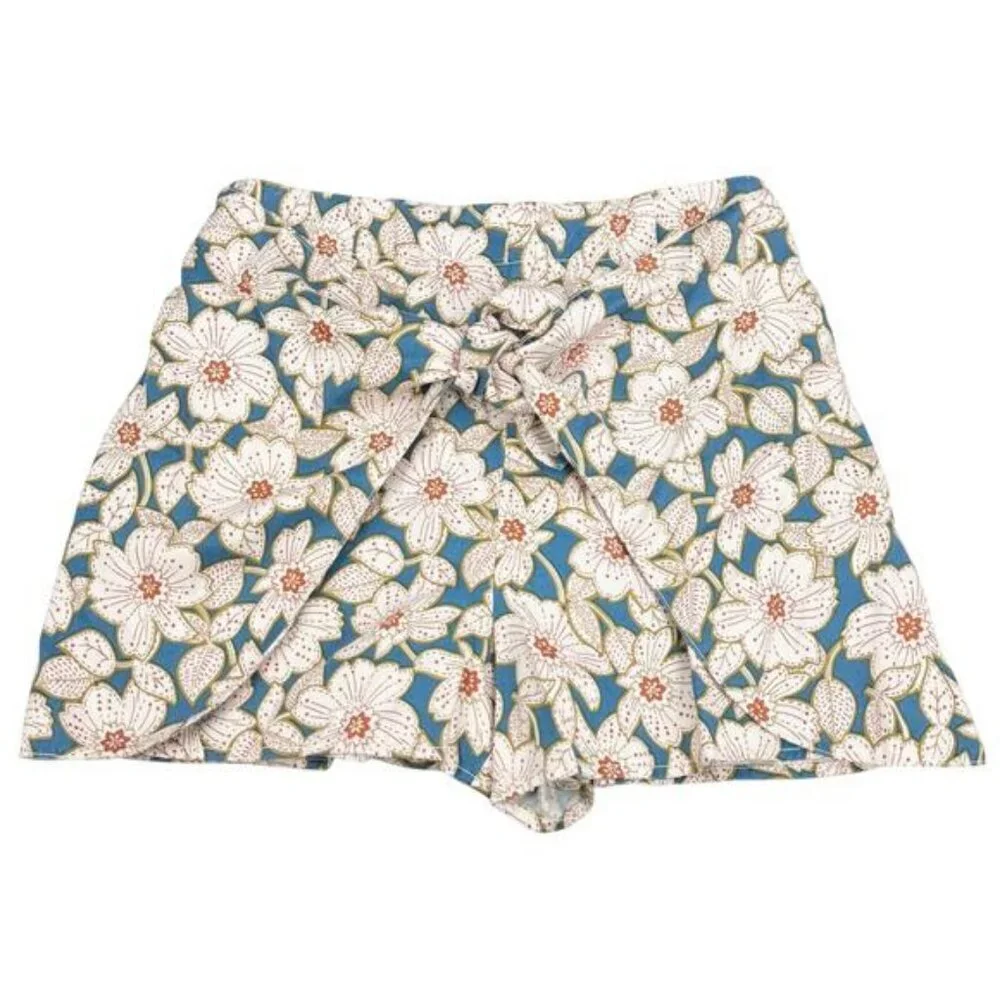 Anthropologie Georgine Floral Skirted Shorts Tie Front XS - Picture 2 of 5